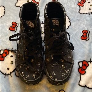 Vans Black Floral High-Top Sneakers
